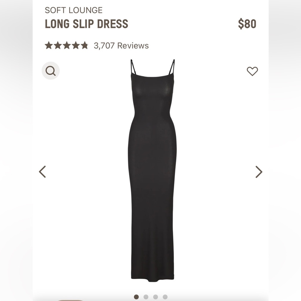 SKIMS Soft Lounge Long Slip Dress Black – Size M